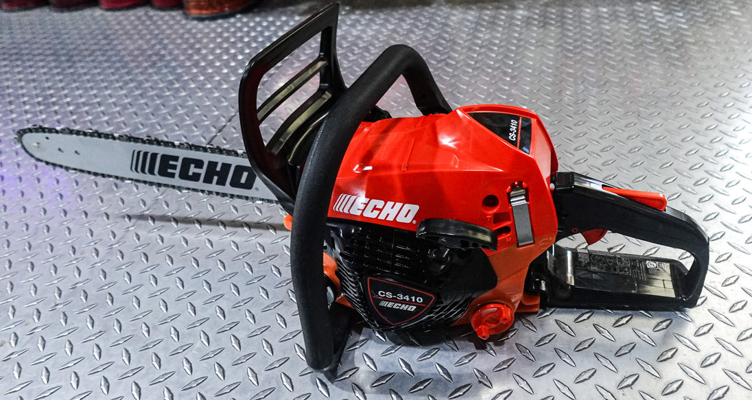 Echo CS-3410 16" Gas Chainsaw 34.4cc with Rear Handle, Other Side View. 
