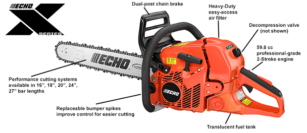 Echo CS - 620P - X Series 27" Gas Chainsaw 59.8cc 2 Stroke Engine - SLE Equipment - 2