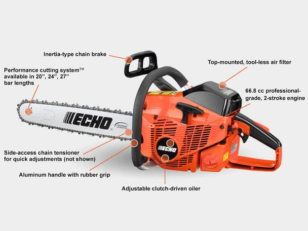 Echo CS - 680 24" Bar Gas Chainsaw 66.8cc Commercial - SLE Equipment - 2