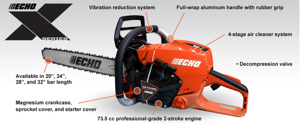Echo CS-7310PW 28" Chainsaw Full-Wrap Handle 73.5cc