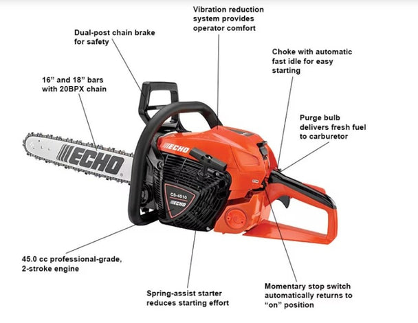 Echo CS - 4510 - 18" Rear Handle Chainsaw 45.0 CC - SLE Equipment - 2