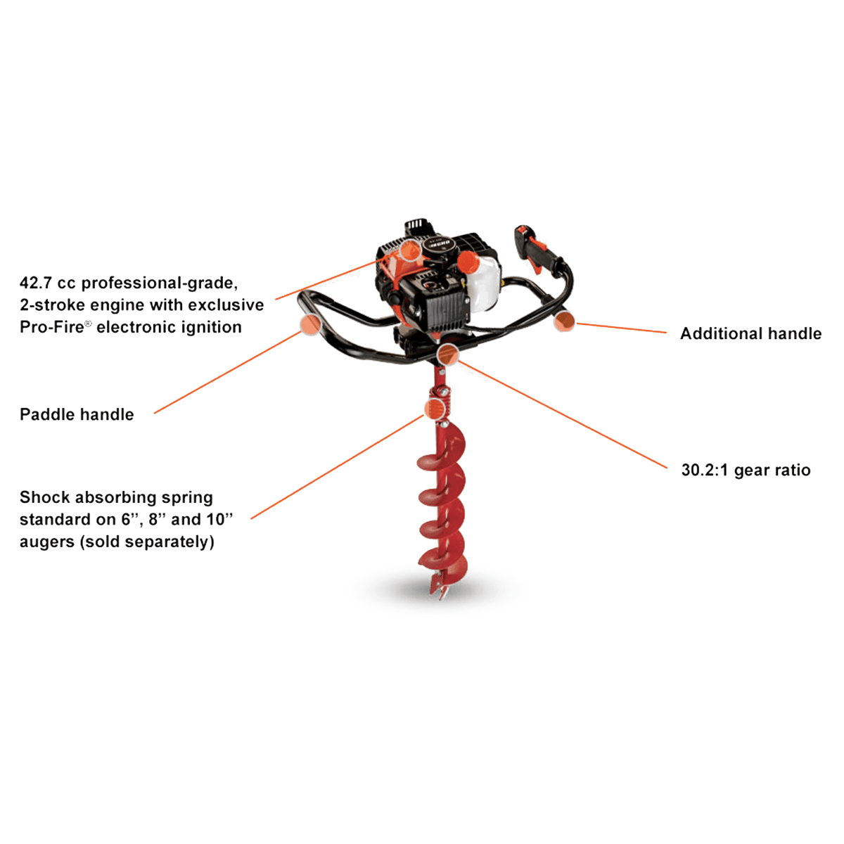 Echo EA-410 Earth and Ice Auger - 42.7 cc Engine.1.2