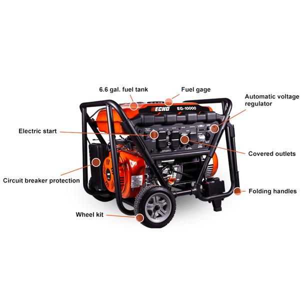 Echo EG - 10000 Gas Generator - 420cc 4 - Stroke Engine - SLE Equipment - 2