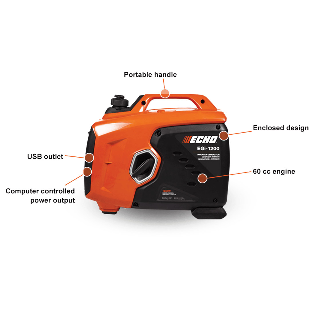 Echo EGi - 1200 Portable Inverter Generator - 1200W 60cc - SLE Equipment - 2