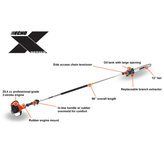 Echo PPF - 2620 X Series Gas Powered 12" Pole Pruner - 25.4cc Engine - SLE Equipment - 2