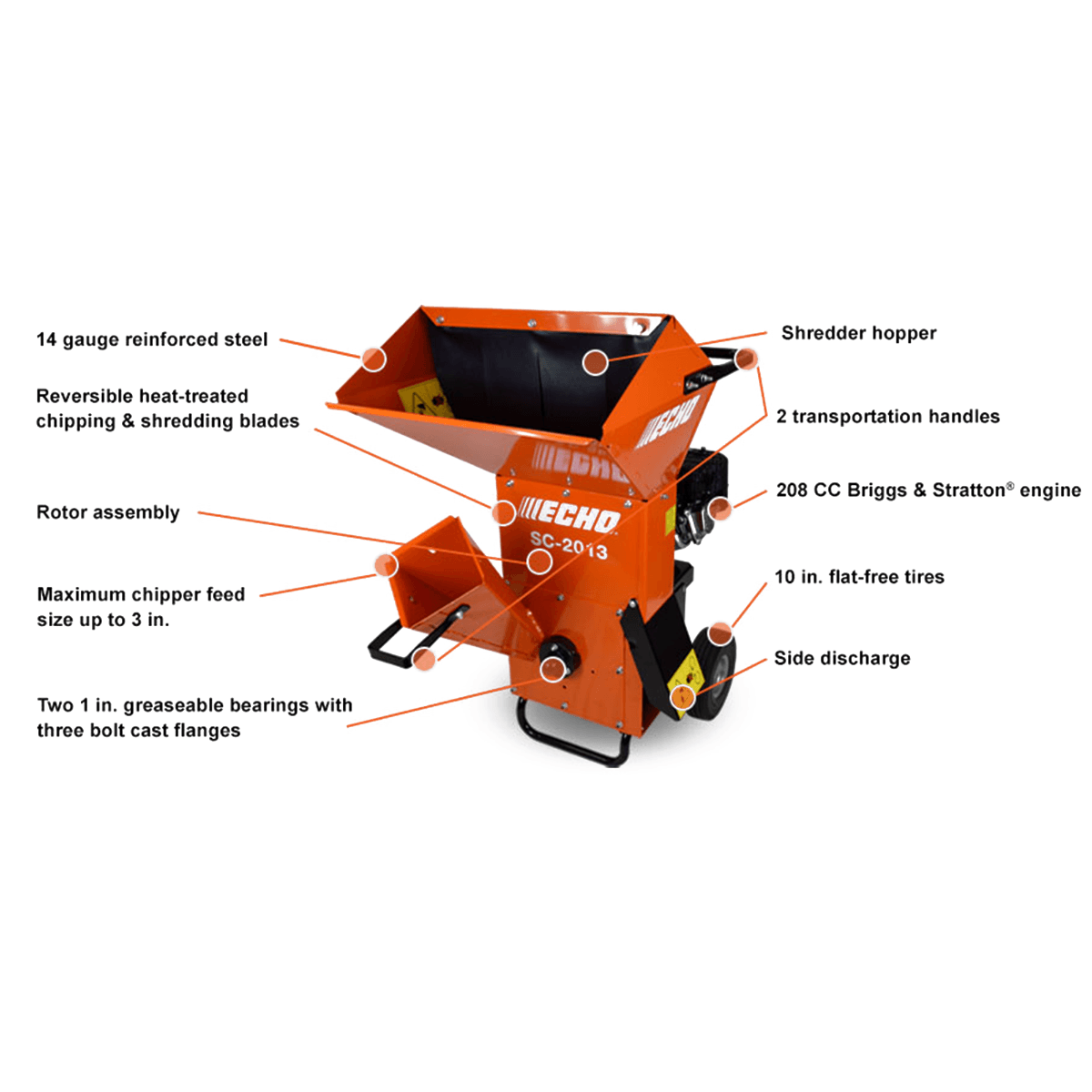 Echo SC - 2013 Gas Chipper Shredder 208cc Briggs - SLE Equipment - 2