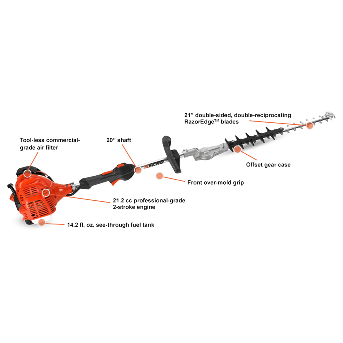Echo SHC - 225S - 20" Gas Hedge Trimmer 21.2cc Engine - SLE Equipment - 2