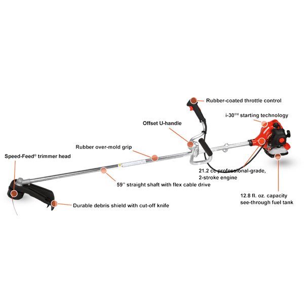 Echo SRM - 225U - 59" Brushcutter 21.2cc Engine - SLE Equipment - 2