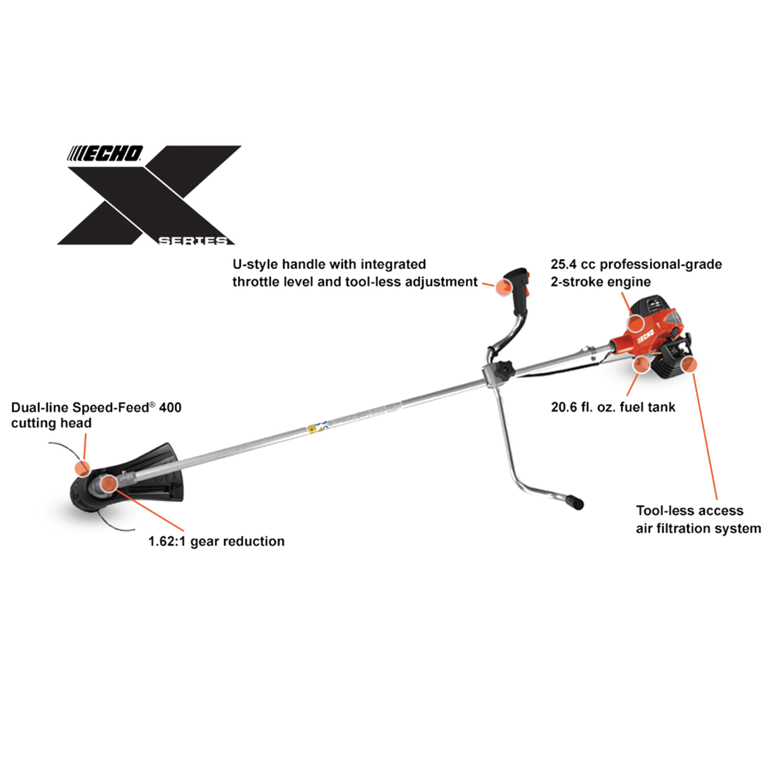 Echo SRM - 2620U X Series 59" Brushcutter 25.4cc Engine - SLE Equipment - 2