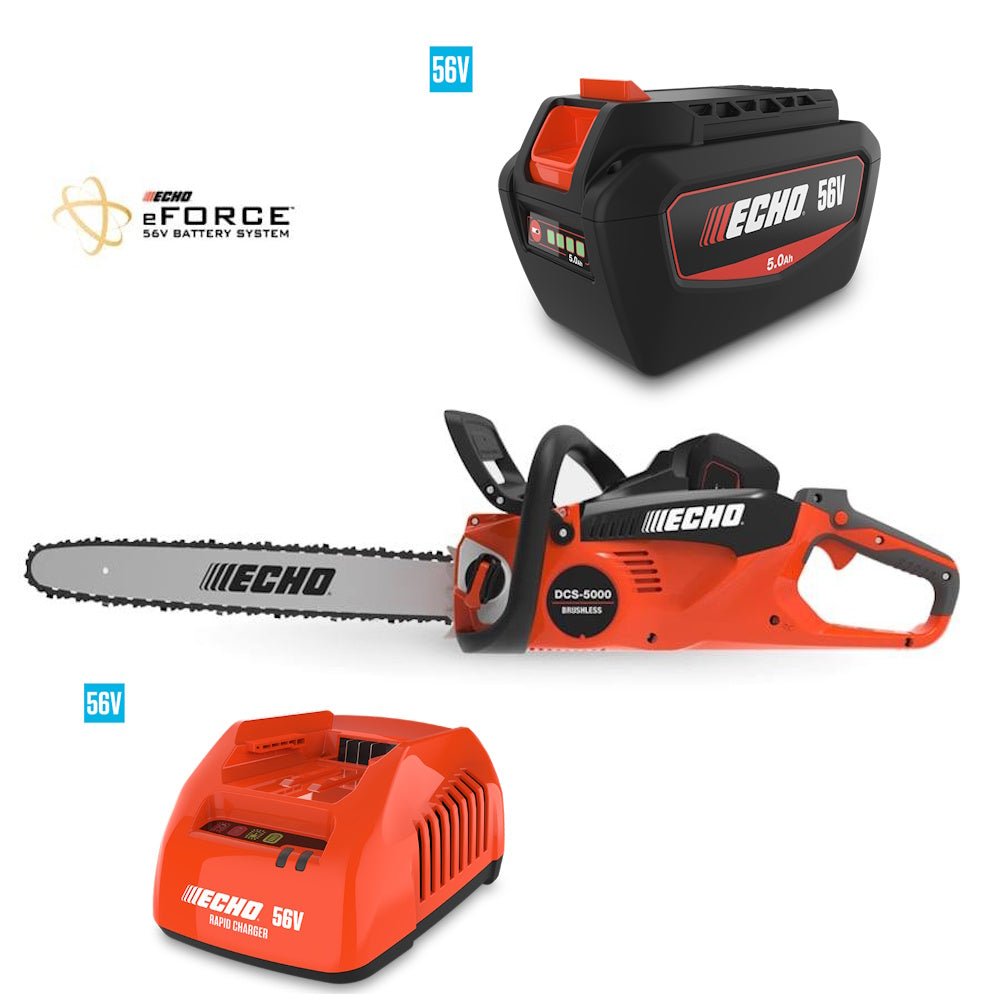 Echo eForce 56V DCS - 5000 18" Battery Chainsaw (5.0Ah Battery and Charger Included) - SLE Equipment - 1