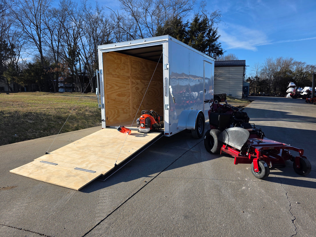 Ferris 5901891 FW45 52" Walk Behind Mower Encl Trailer Handheld Bundle back left angled view picture 