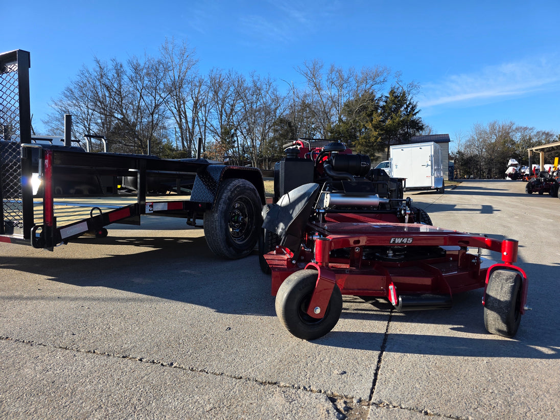 Ferris 5901891 FW45 52" Walk Behind Mower Util Trailer Bundle front mower view picture 