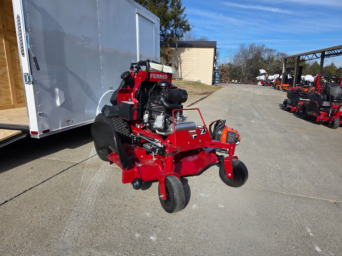 Ferris 5901940 SRSZ1 48" Stand-On Mower 6x12 Enclosed Trailer Handheld Package left mower picture 