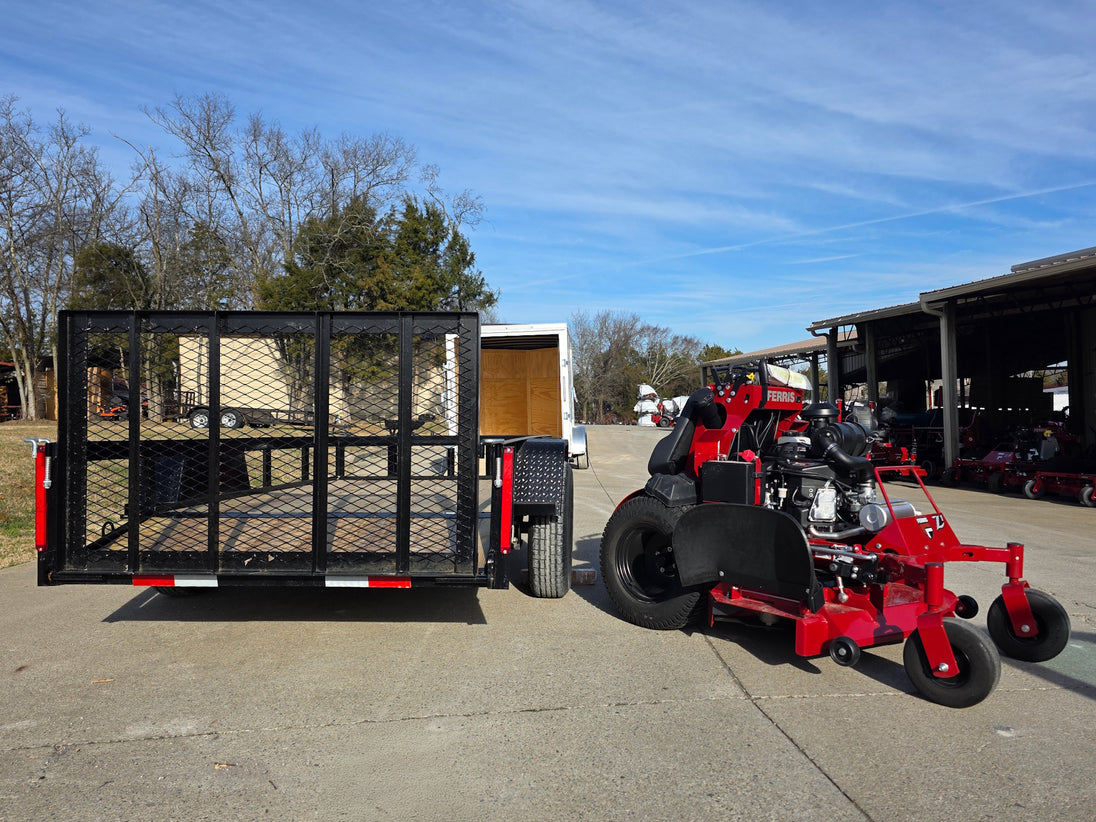 Ferris 5901940 SRSZ1 48" Stand On Mower 5x10 Utility Trailer Package (Instant Rebate Included) back view picture 