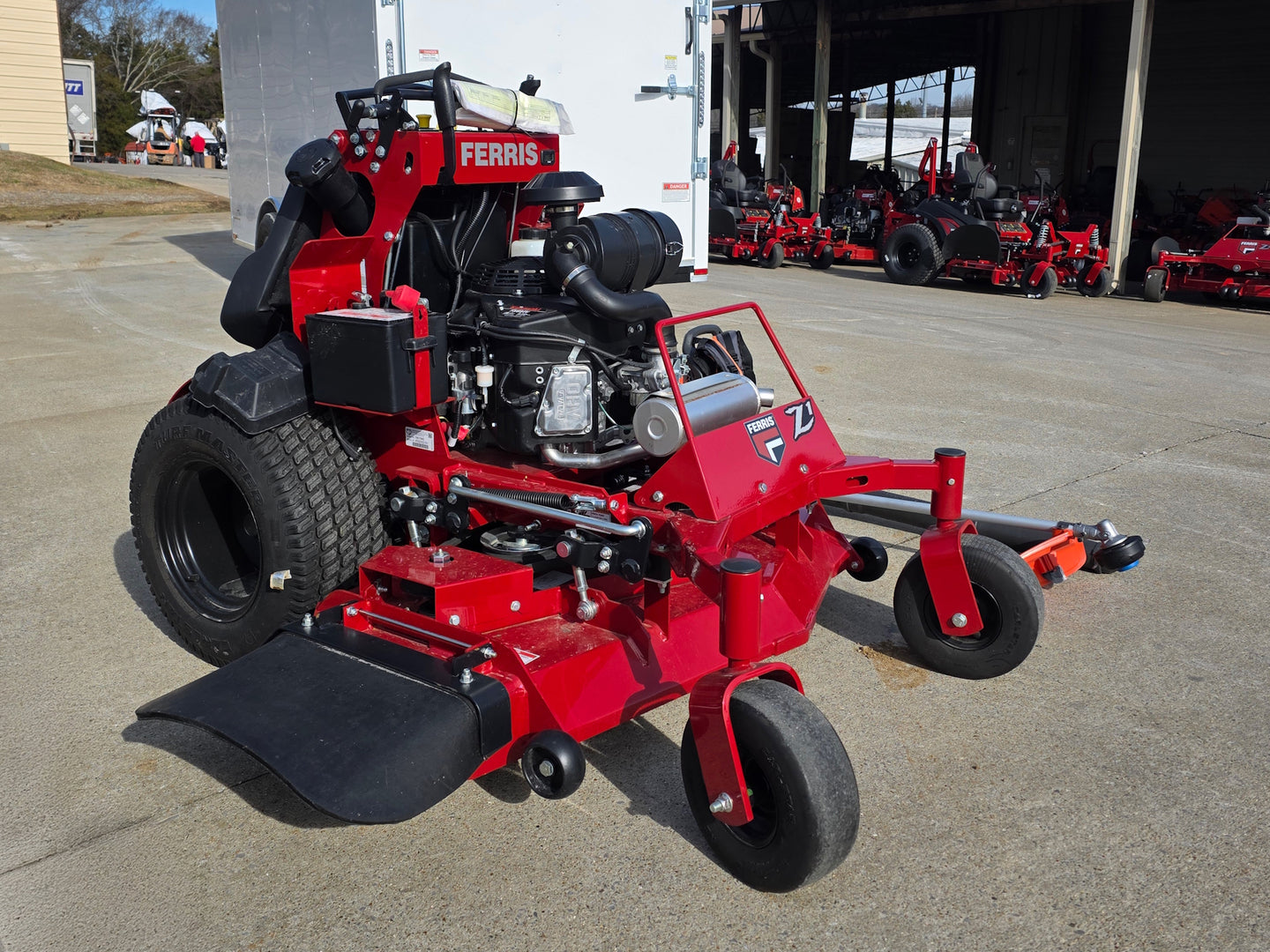 Ferris 5901940 SRSZ1 48" Stand On Mower Handheld Package (Instant Rebate Included) front left angled view picture 