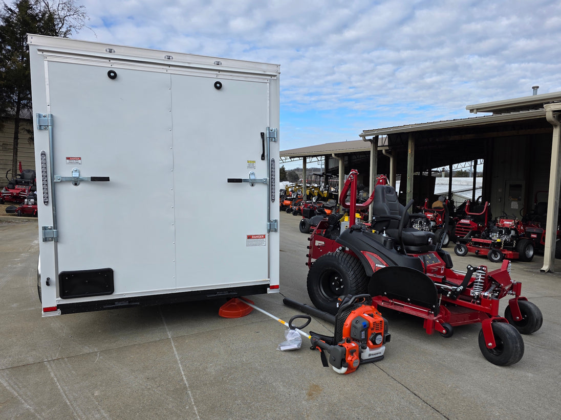 Ferris 5902064 ISX3300 60" Zero Turn Mower Encl Trailer Handhelds Bundle left side view picture 
