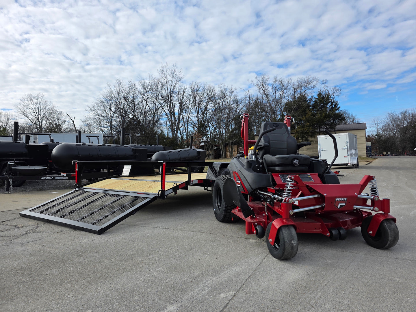 Ferris 5902064 ISX3300 60" Zero Turn Mower Util Trailer Bundle front view picture 