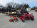 Ferris 5902064 ISX3300 60" Zero Turn Mower Utility Trailer Handheld Bundle front left angled view picture 