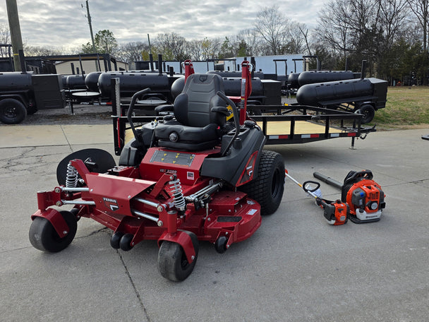 Ferris 5902064 ISX3300 60" Zero Turn Mower Utility Trailer Handheld Bundle front top view picture 