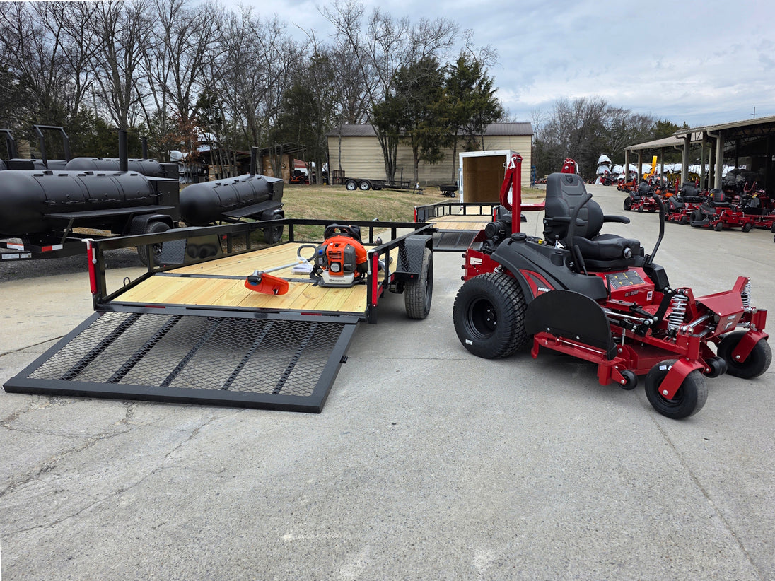 Ferris 5902065 ISX3300 60" Zero Turn Mower Util Trailer Handhelds Bundle (Instant Rebate Included) top back view picture 