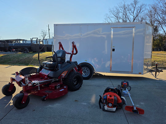 Ferris 5902075 60" ISX800 Zero Turn Mower Encl Trailer Handhelds Bundle front view picture