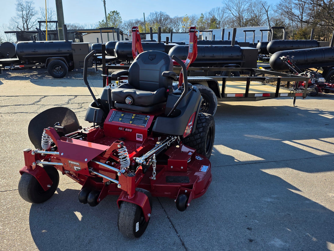 Ferris 5902075 60" ISX800 Zero Turn Mower Util Trailer Bundle angled view picture 