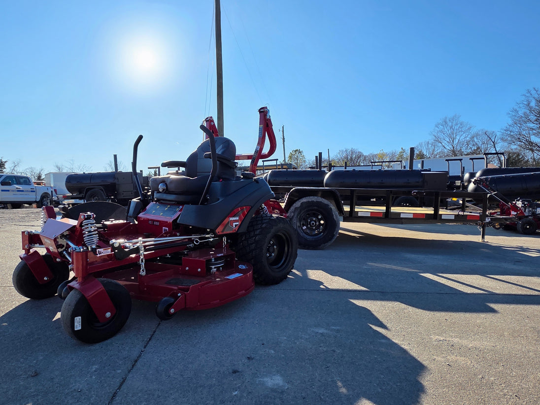 Ferris 5902075 60" ISX800 Zero Turn Mower Util Trailer Bundle front lower view picture 
