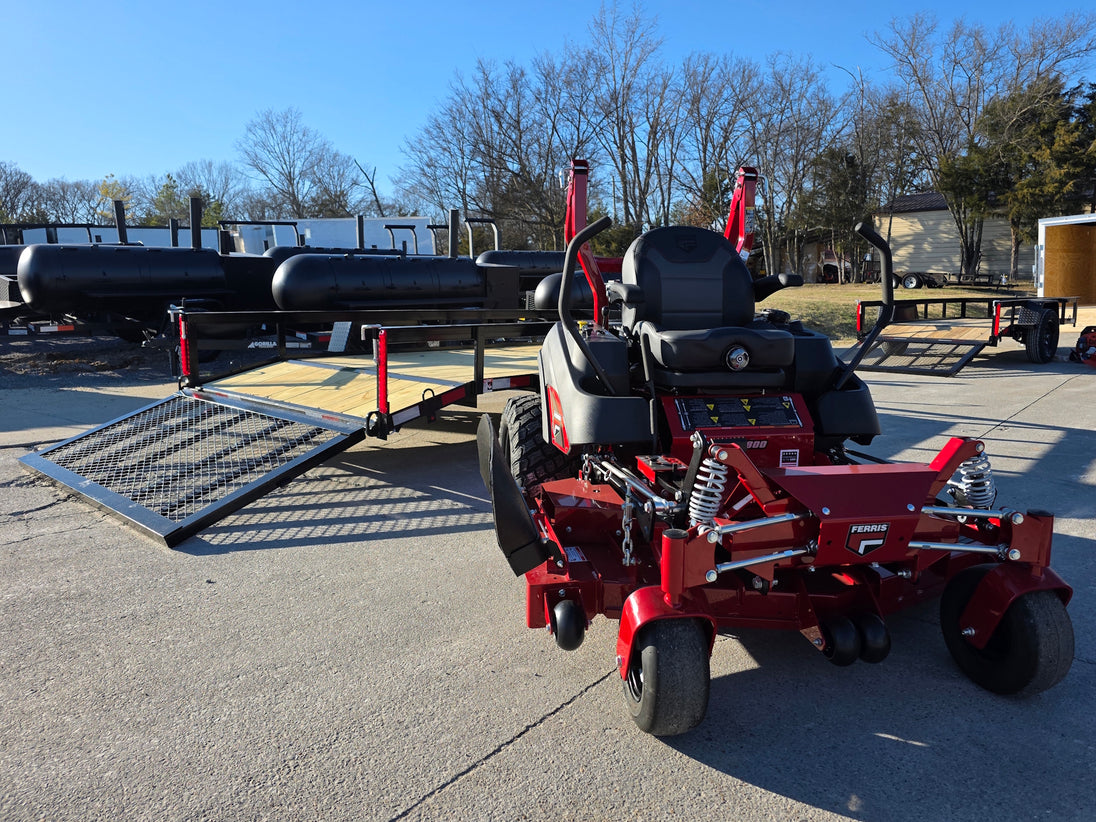 Ferris 5902075 60" ISX800 Zero Turn Mower Util Trailer Bundle ramp down view picture 