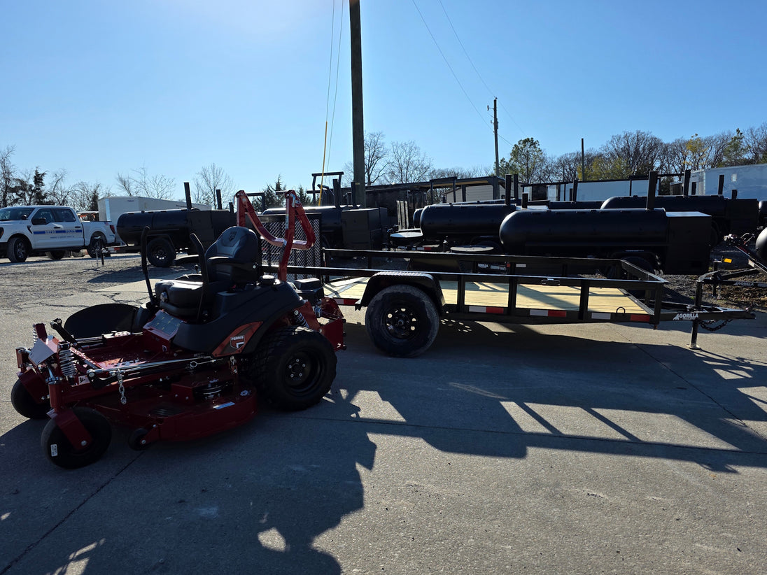 Ferris 5902075 60" ISX800 Zero Turn Mower Util Trailer Bundle side view picture