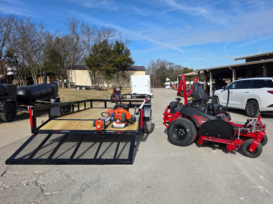 Ferris 5902078 ISX2200 60" Zero Turn Mower Util Trailer Handhelds Bundle back straight view picture