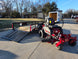 Ferris 5902101 500S 48" Zero Turn Mower Util Trailer Bundleleft angled view picture with ramp down 