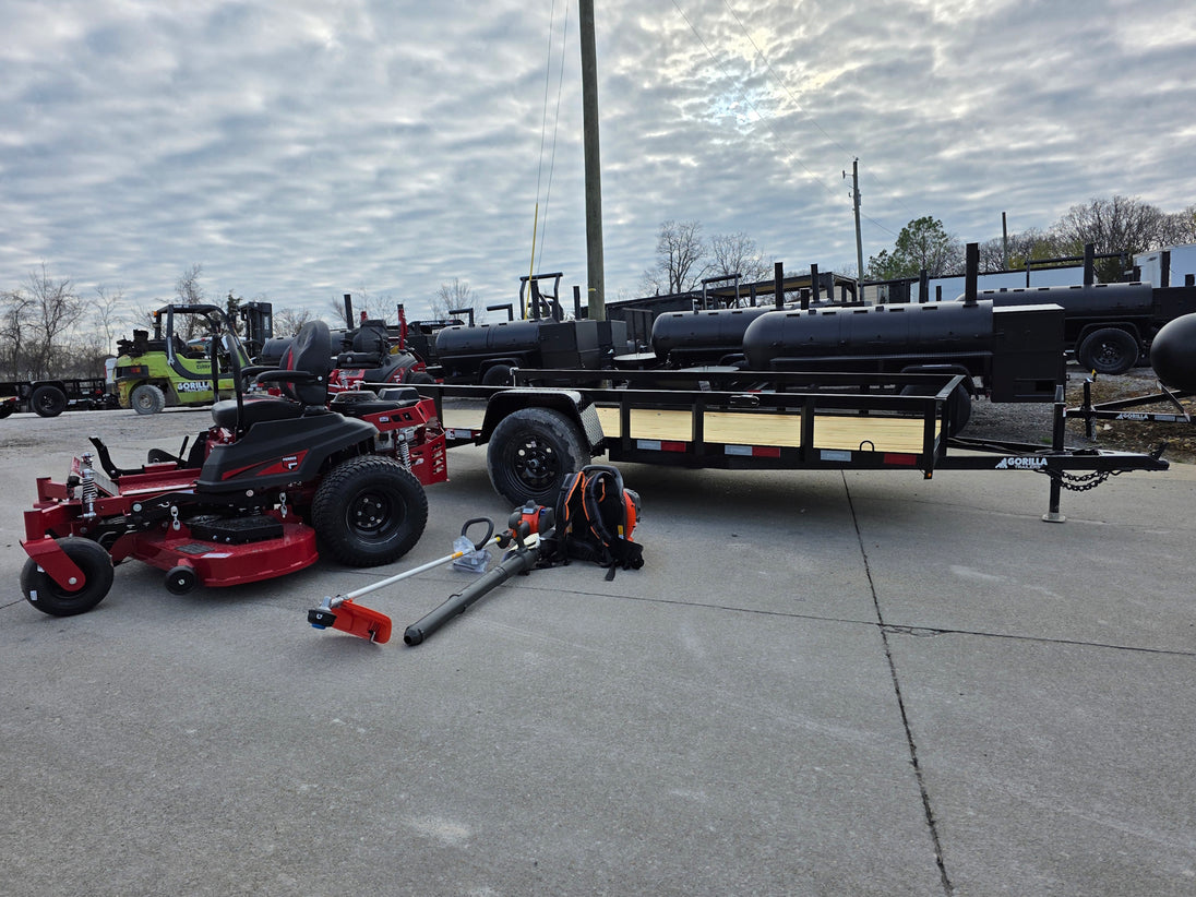 Ferris 5902103 61" 500S Zero Turn Mower Util Trailer Handheld Package right angled view picture 
