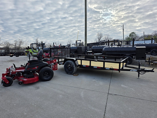 Ferris 5902103 61" 500S Zero Turn Mower Util Trailer Package front right angled view picture 