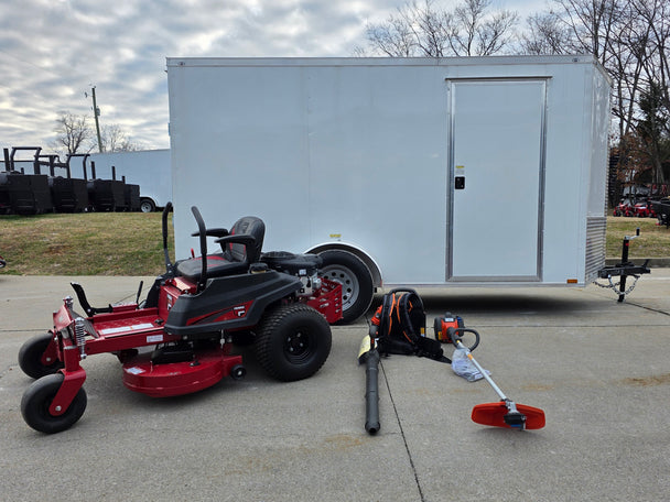Ferris 5902144 42" 300S Zero Turn Mower Encl Trailer Handheld Bundle front view picture 