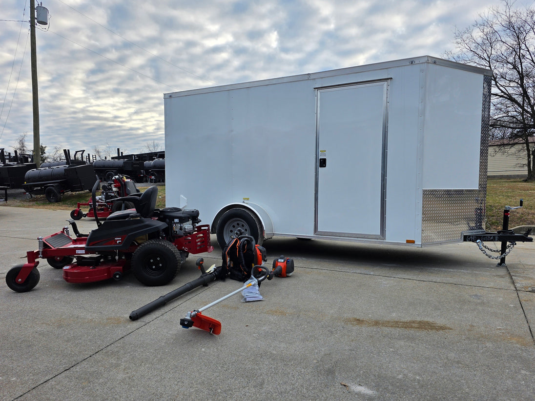 Ferris 5902144 42" 300S Zero Turn Mower Encl Trailer Handheld Bundle right angled view picture 