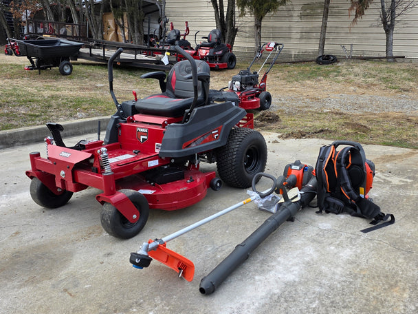Ferris 5902144 42" 300S Zero Turn Mower Handheld Bundle front right angled view picture 