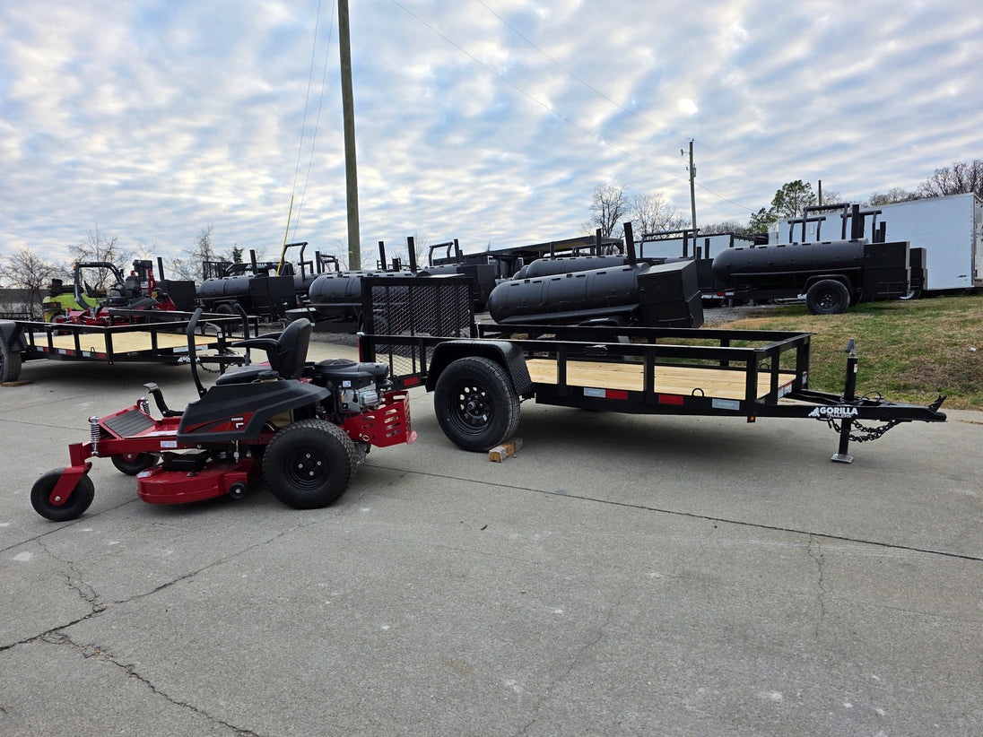 Ferris 5902144 42" 300S Zero Turn Mower Util Trailer Bundle right angled view picture