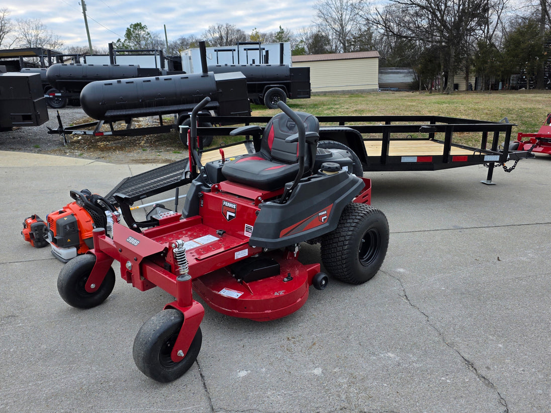 Ferris 5902144 42" 300S Zero Turn Mower Util Trailer Handheld Bundle front mower view picture 