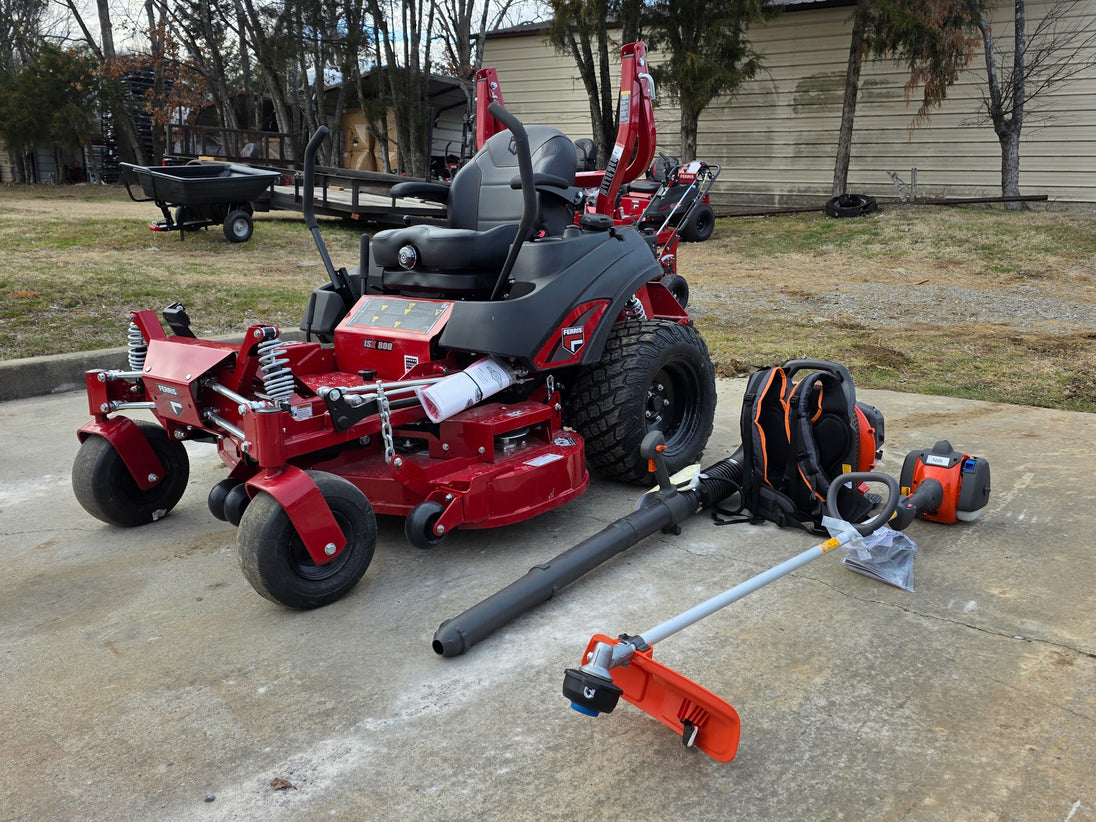 Ferris 5902154 52" ISX800 Commercial Zero Turn Mower Handheld Bundle right angled view picture 