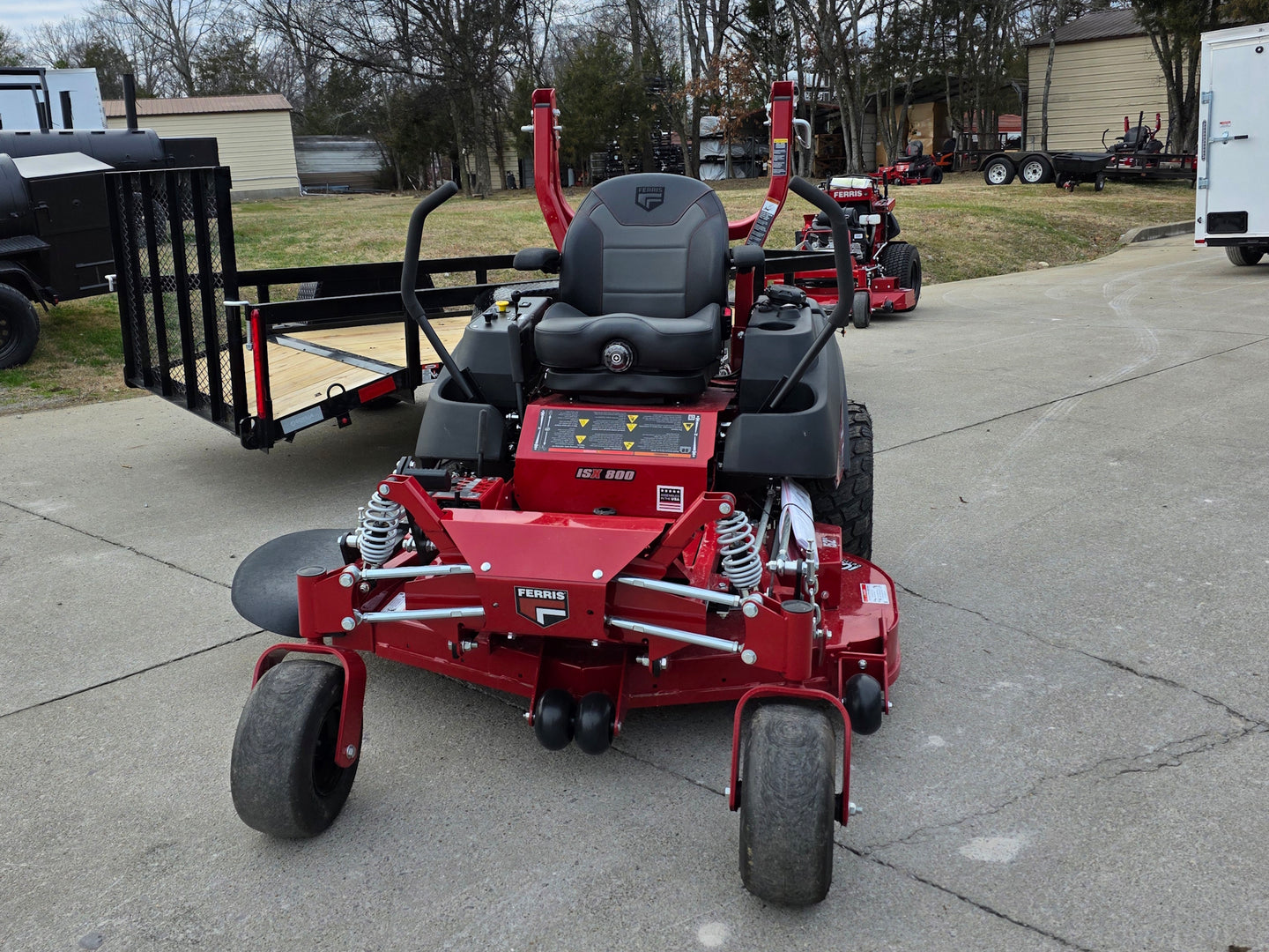 Ferris 5902154 52" ISX800 Commercial Zero Turn Mower Utility Trailer Bundle front mower view pictures