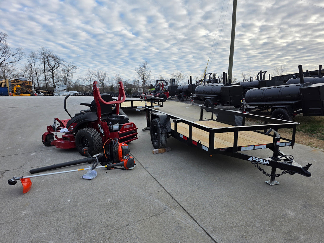 Ferris 5902154 52" ISX800 Commercial Zero Turn Mower Utility Trailer Handheld Bundle right side view picture 