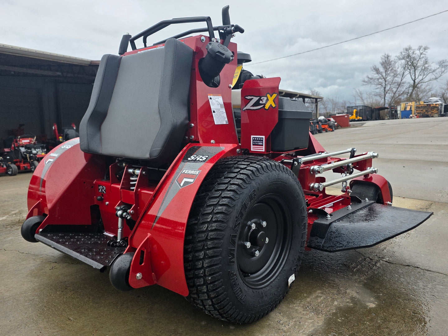 Ferris 5902217 SRS Z3X Soft Ride 52"Stand-On Mower 40HP Vanguard (Instant Rebate Included) back left view angled
