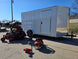 Ferris SRS Z1 36" 19HP 5901939 Kawasaki Stand-On Mower Handhelds Enclosed Trailer Bundle right angled view picture 
