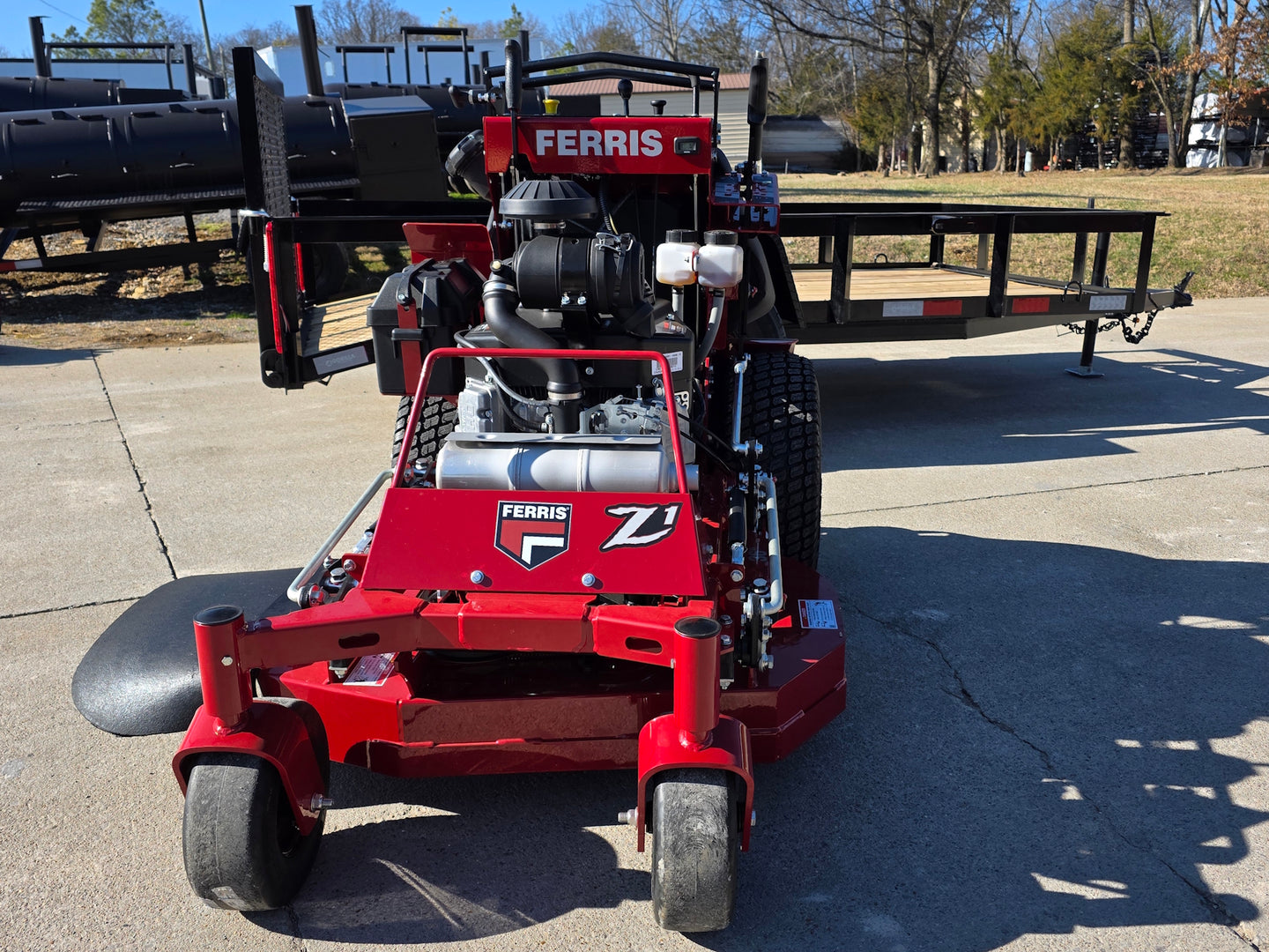 Ferris SRS Z1 36" 19HP Kawasaki 5901939 Stand-On Mower 5x10 Utility Trailer Package (Instant Rebate Included) front view picture 
