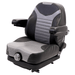Uni Pro Black and Gray Lawn Mower Suspension Seat with Arm Rests - SLE Equipment - 1