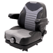 Uni Pro Black and Gray Lawn Mower Suspension Seat with Arm Rests - SLE Equipment - 1