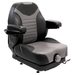 Uni Pro Black and Gray Lawn Mower Suspension Seat with Arm Rests - SLE Equipment - 2