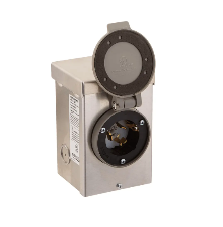 Generac 6347 50 Amp Outdoor Generator Power Inlet Box w/ Flip Lid (125/250V)