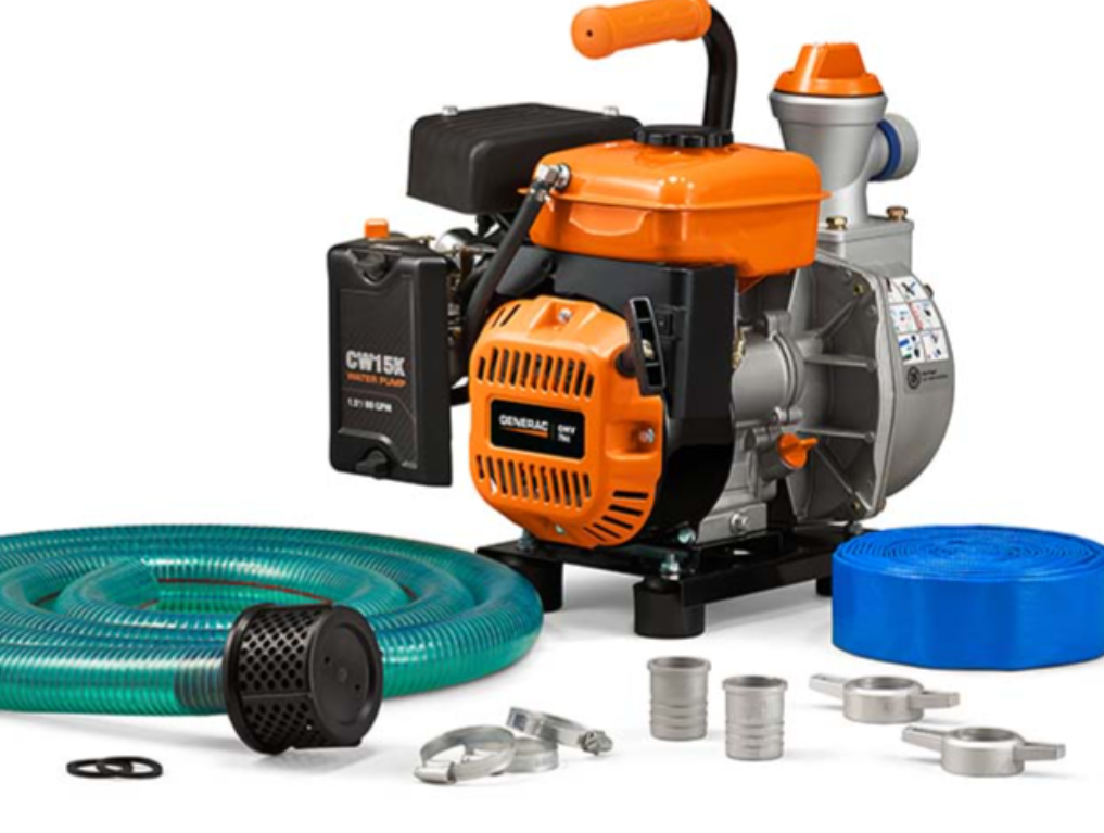 Generac 6821 1.5-Inch Portable Clean Water Pump Kit With Hoses