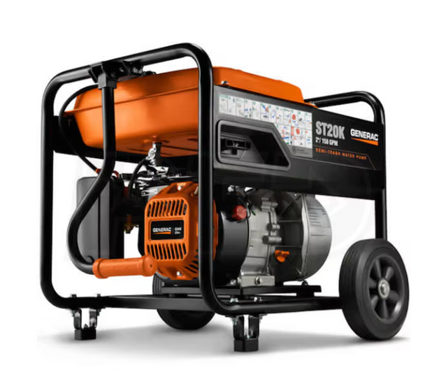 Generac 6822 2" Semi-Trash Water Pump Kit With Hoses And Wheels